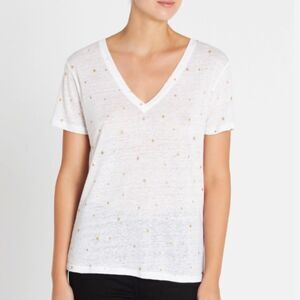 Rails Short Sleeve V Neck Star Print T-Shirt White Small